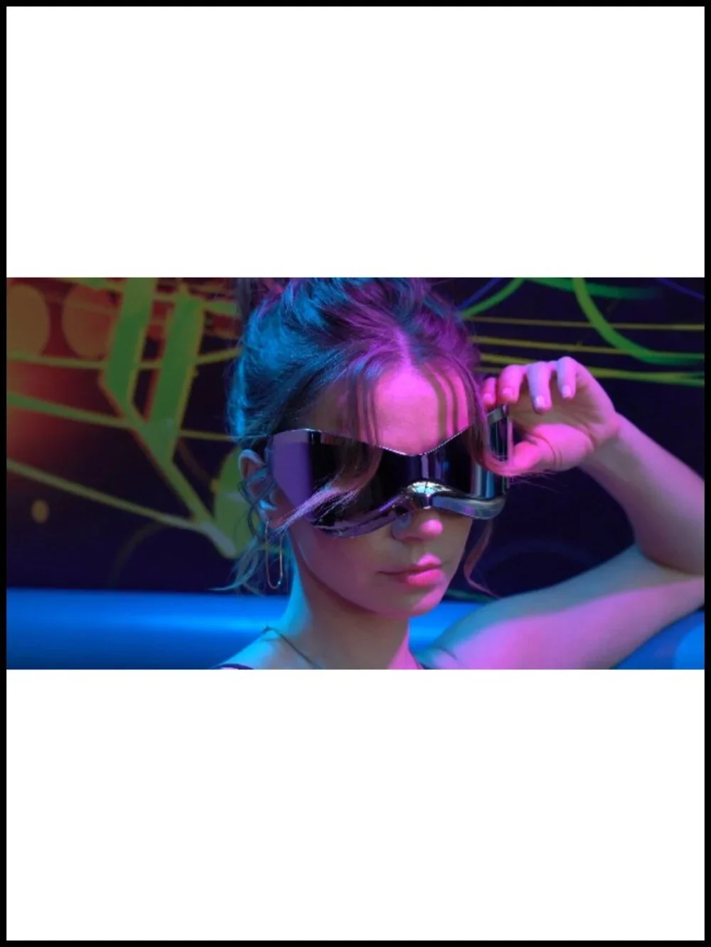 Oversized Futuristic Wrap Around Sunglasses UV Protection Butterfly Shield